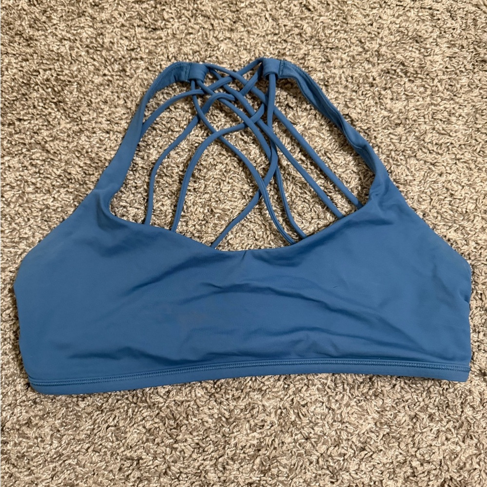 lululemon athletica Free To Be Strappy Blue Sports Bra